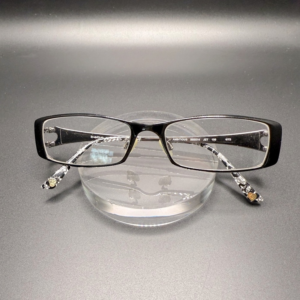 Bebe Ambitious Bb5014 Black Rhinestone Heart Glas… - image 1